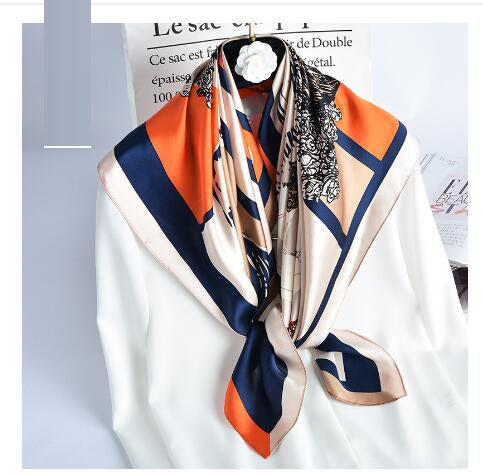 Mulberry Silk Square Scarf — European Style, 88×88 cm, All-Season Luxury