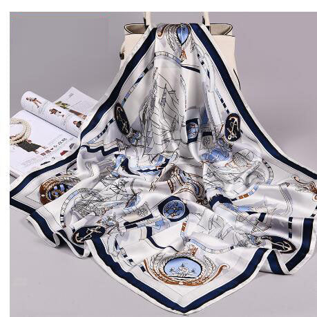 Mulberry Silk Square Scarf — European Style, 88×88 cm, All-Season Luxury