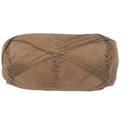 Knitsilk CottonMuse – 100% Gassed Mercerized Cotton Yarn| 4 x 75g (Total 1528 Yards), Soft, Matte Finish, Brown | Premium Crochet Thread for Apparel & DIY Crafts | Pack of 4