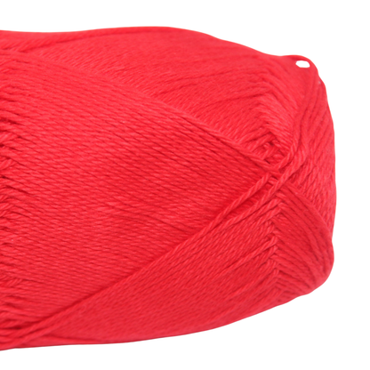 Knitsilk CottonMuse – 100% gasiertes, merzerisiertes Baumwollgarn | 4 x 75 g (insgesamt 1400 Meter), weich, matt, rot | Premium Häkelgarn für Kleidung & DIY-Basteleien | 4er-Pack