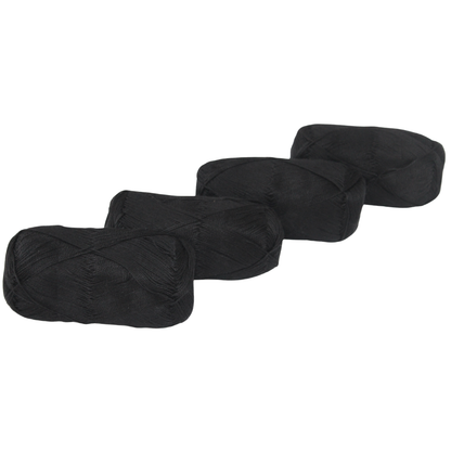 Knitsilk CottonMuse – 100% Gassed Mercerized Cotton Yarn| 4 x 75g (Total 1528 Yards), Soft, Matte Finish, Black | Premium Crochet Thread for Apparel & DIY Crafts | Pack of 4