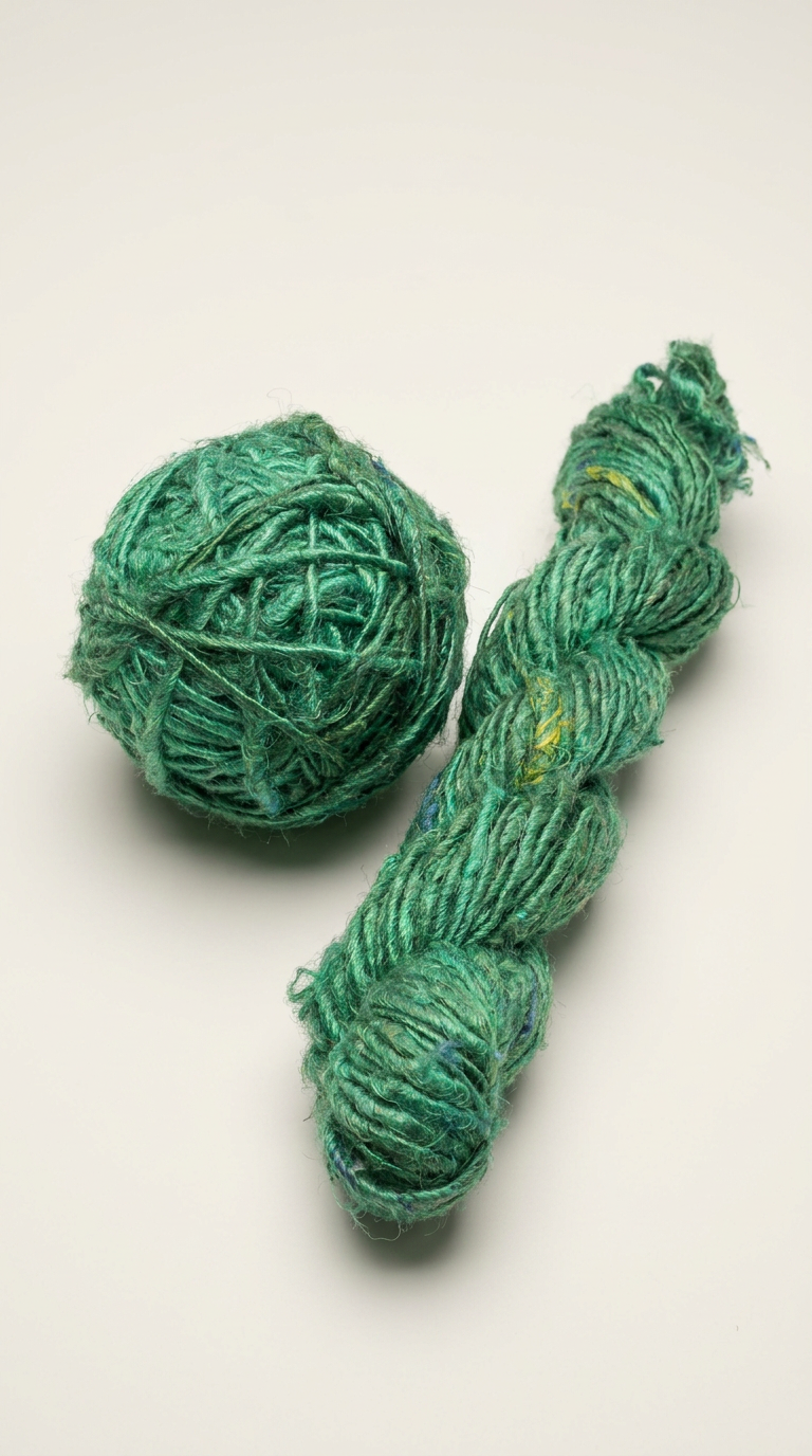 KnitSilk Banana Silk Handspun Yarn - Natural Cream Beige - Pack of 2 x 100g skein and ball