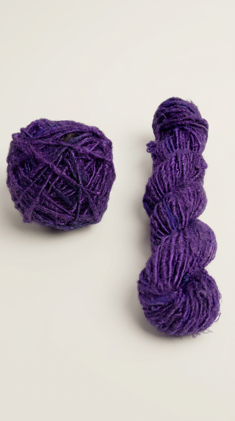 KnitSilk Banana Silk Handspun Yarn - Multicolor Dark Mix - Pack of 2 x 100g skein and ball