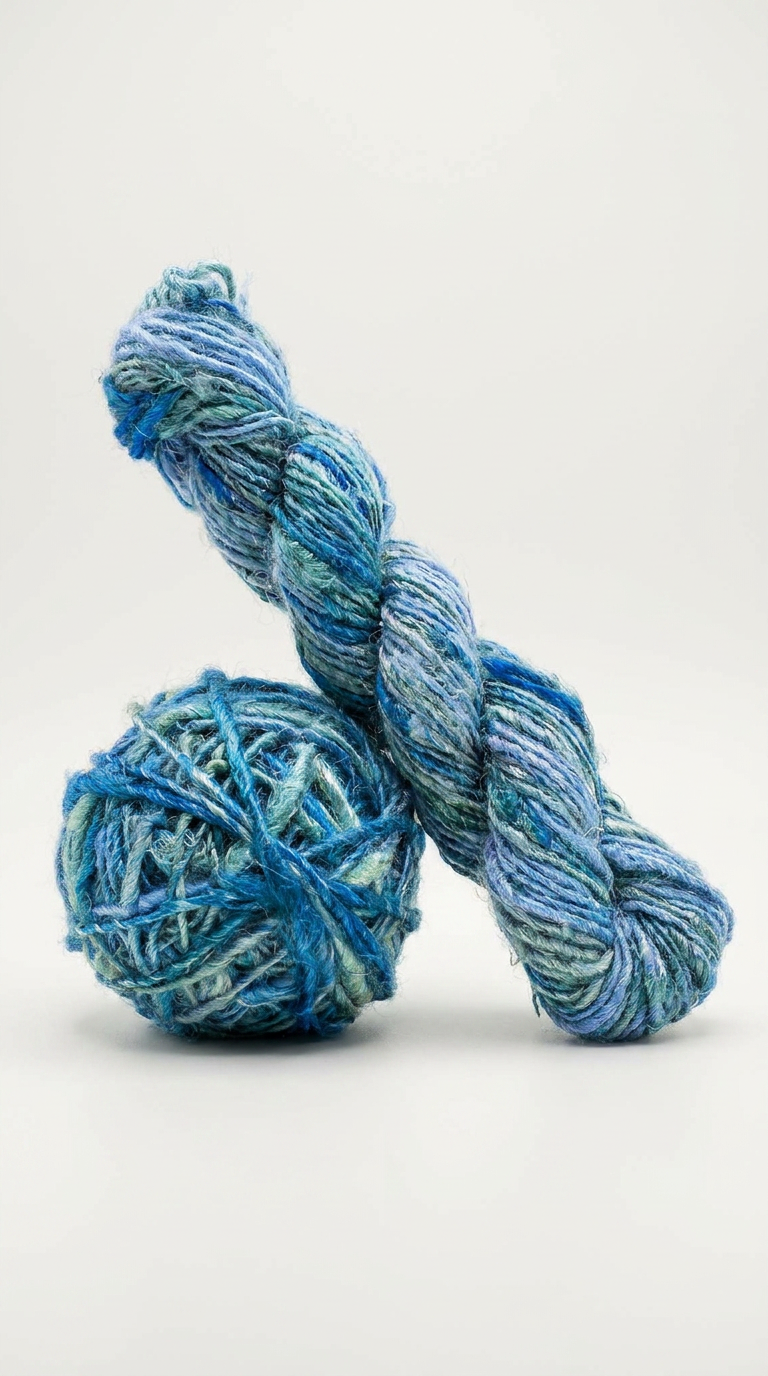 KnitSilk Banana Silk Handspun Yarn - Color BSY07 - Pack of 2 x 100g skein and ball