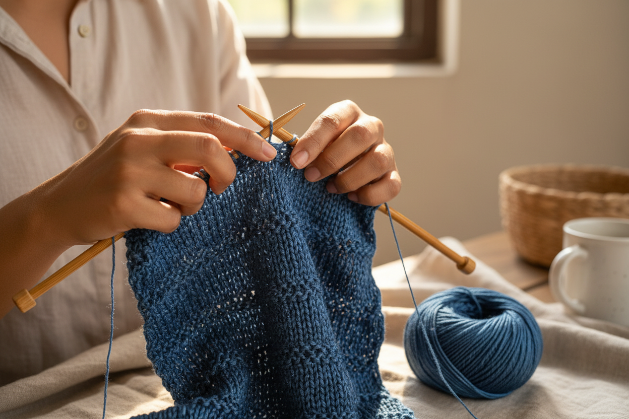 Knitsilk 3-fädiges 100 % Maulbeerseide Lace Garn | Perfekt zum Stricken, Häkeln & Weben | Hochwertiges Seidengarn für luxuriöse Projekte (50 g – 238 Meter, Twilight Blau)