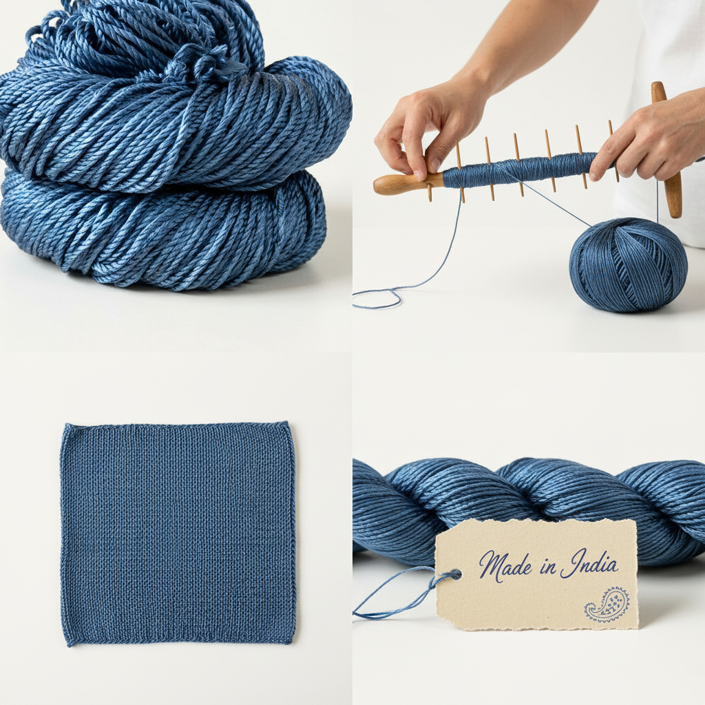 Knitsilk 3-fädiges 100 % Maulbeerseide Lace Garn | Perfekt zum Stricken, Häkeln & Weben | Hochwertiges Seidengarn für luxuriöse Projekte (50 g – 238 Meter, Twilight Blau)
