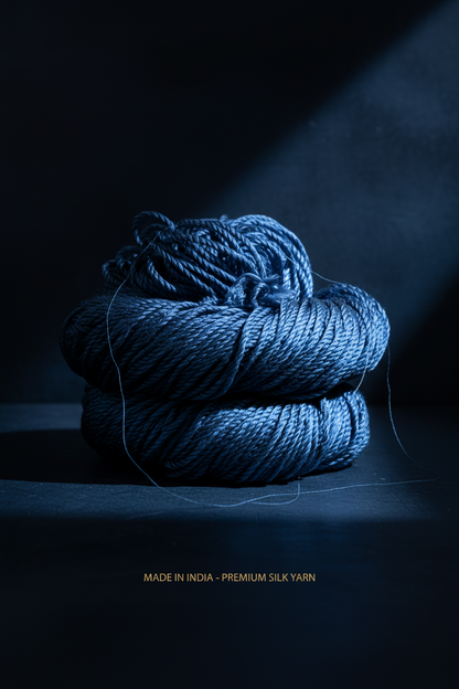Knitsilk 3-fädiges 100 % Maulbeerseide Lace Garn | Perfekt zum Stricken, Häkeln & Weben | Hochwertiges Seidengarn für luxuriöse Projekte (50 g – 238 Meter, Twilight Blau)