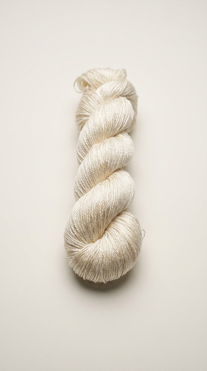 Knitsilk 3 Ply 100% Mulberry Silk Lace Weight Yarn | Perfect for Knitting, Crocheting & Weaving | Premium Quality Silk Yarn for Luxurious Projects (50g – 260 Yards, Ivory)
