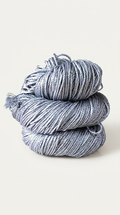 Knitsilk 3 Ply 100% Mulberry Silk Lace Weight Yarn | Perfect for Knitting, Crocheting & Weaving | Premium Quality Silk Yarn for Luxurious Projects (50g – 260 Yards, Silver Surfer)