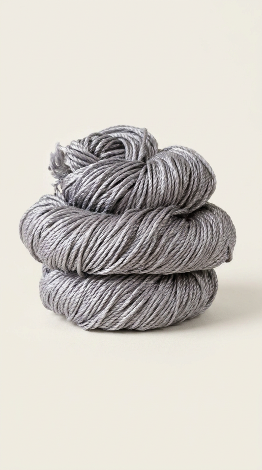 Knitsilk 3 Ply 100% Mulberry Silk Lace Weight Yarn | Perfect for Knitting, Crocheting & Weaving | Premium Quality Silk Yarn for Luxurious Projects (50g – 260 Yards, Grey)