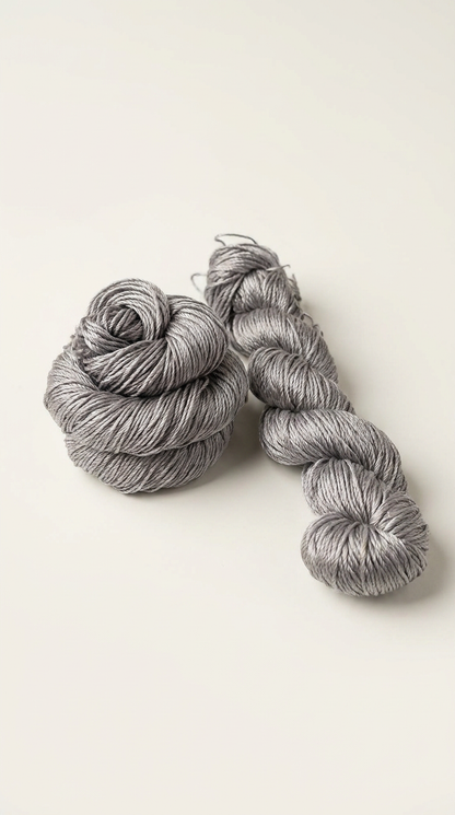 Knitsilk 3 Ply 100% Mulberry Silk Lace Weight Yarn | Perfect for Knitting, Crocheting & Weaving | Premium Quality Silk Yarn for Luxurious Projects (50g – 260 Yards, Grey)