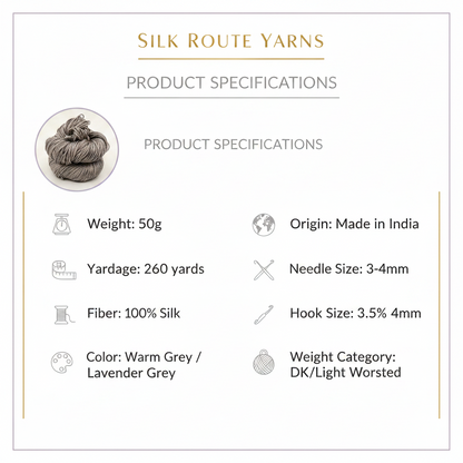 Knitsilk 3 Ply 100% Mulberry Silk Lace Weight Yarn | Perfect for Knitting, Crocheting & Weaving | Premium Quality Silk Yarn for Luxurious Projects (50g – 260 Yards, Bronze)