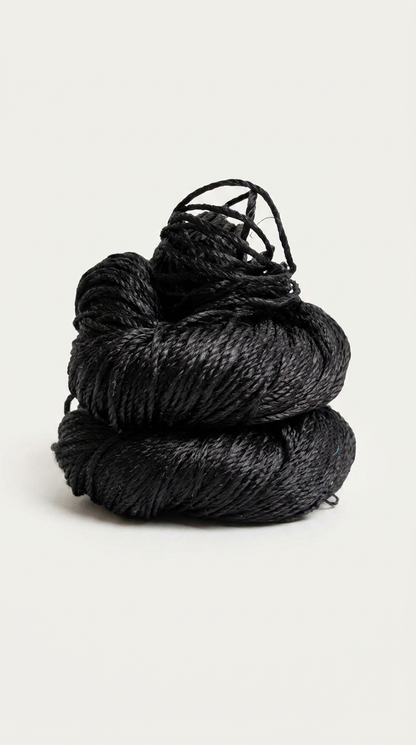 Knitsilk 3 Ply 100% Mulberry Silk Lace Weight Yarn | Perfect for Knitting, Crocheting & Weaving | Premium Quality Silk Yarn for Luxurious Projects (50g – 260 Yards, Black)