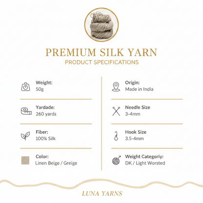 Knitsilk 3 Ply 100% Mulberry Silk Lace Weight Yarn | Perfect for Knitting, Crocheting & Weaving | Premium Quality Silk Yarn for Luxurious Projects (50g – 260 Yards, Shimmer)