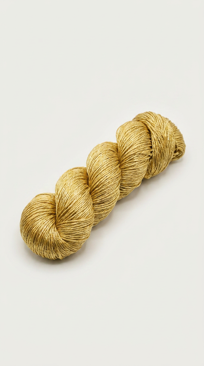 Knitsilk 3 Ply 100% Mulberry Silk Lace Weight Yarn | Perfect for Knitting, Crocheting & Weaving | Premium Quality Silk Yarn for Luxurious Projects (50g – 260 Yards, Super gold)