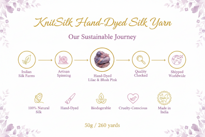 Knitsilk 3 Ply 100% Mulberry Silk Lace Weight Yarn | Perfect for Knitting, Crocheting & Weaving | Premium Quality Silk Yarn for Luxurious Projects (50g – 260 Yards, Orchids)