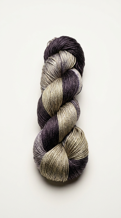 Knitsilk 3 Ply 100% Mulberry Silk Lace Weight Yarn | Perfect for Knitting, Crocheting & Weaving | Premium Quality Silk Yarn for Luxurious Projects (50g – 260 Yards, Black and Grey)