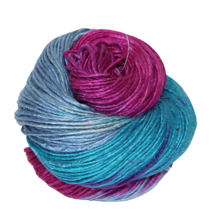 Knitsilk Recycled Mulberry Silk Roving Worsted Yarn — Hand-Dyed | 100g / 225 Yds | Cancun