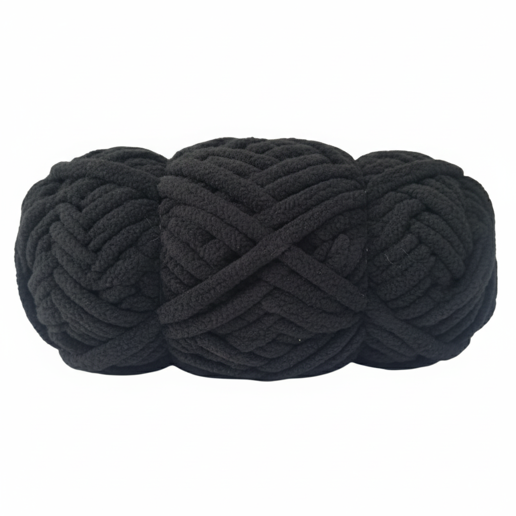 Knitsilk Baby Soft Blankie Wool Yarn | Natural, Ultra-Soft Wool for Premium Baby Blankets, Cozy Throws & Quick Projects | 100 Grams | Black