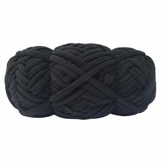 Knitsilk Baby Soft Blankie Wool Yarn | Natural, Ultra-Soft Wool for Premium Baby Blankets, Cozy Throws & Quick Projects | 100 Grams | Black