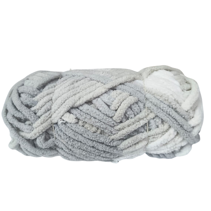 Knitsilk Baby Soft Blankie Wool Yarn | Natural, Ultra-Soft Wool for Premium Baby Blankets, Cozy Throws & Quick Projects | 100 Grams | Grey-White