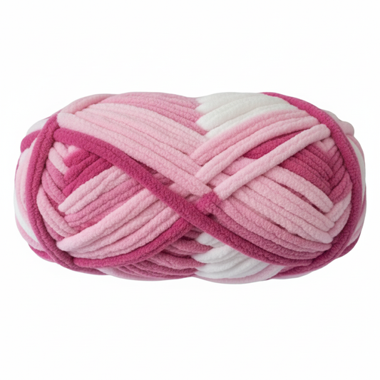 Knitsilk Baby Soft Blankie Wool Yarn | Natural, Ultra-Soft Wool for Premium Baby Blankets, Cozy Throws & Quick Projects | 100 Grams | White - Pink