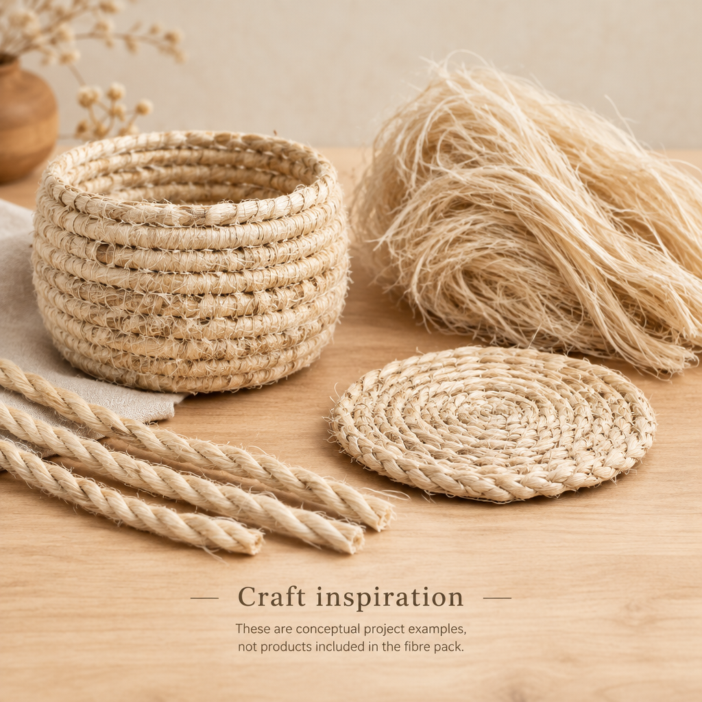 Banana fibre basket and coaster craft inspiration