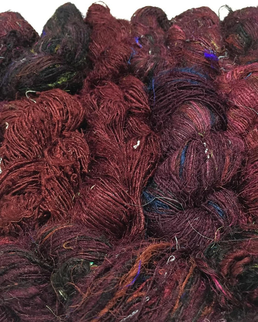 Knitsilk Recycled Sari Silk Worsted Yarn - Brown | 150+ Yards, 100gm