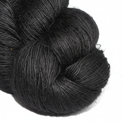 Closeup – Black Sari Silk Yarn Texture