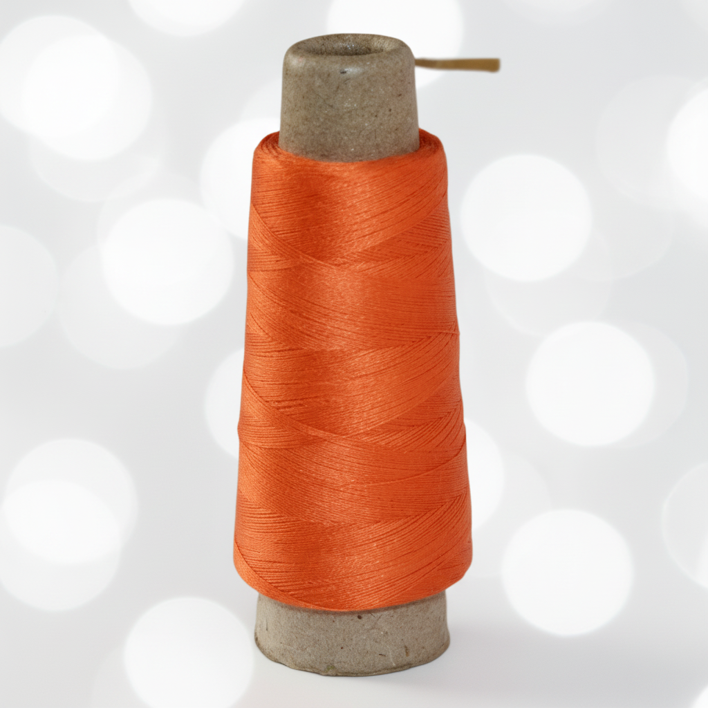 Closeup – Orange Silk Thread Texture