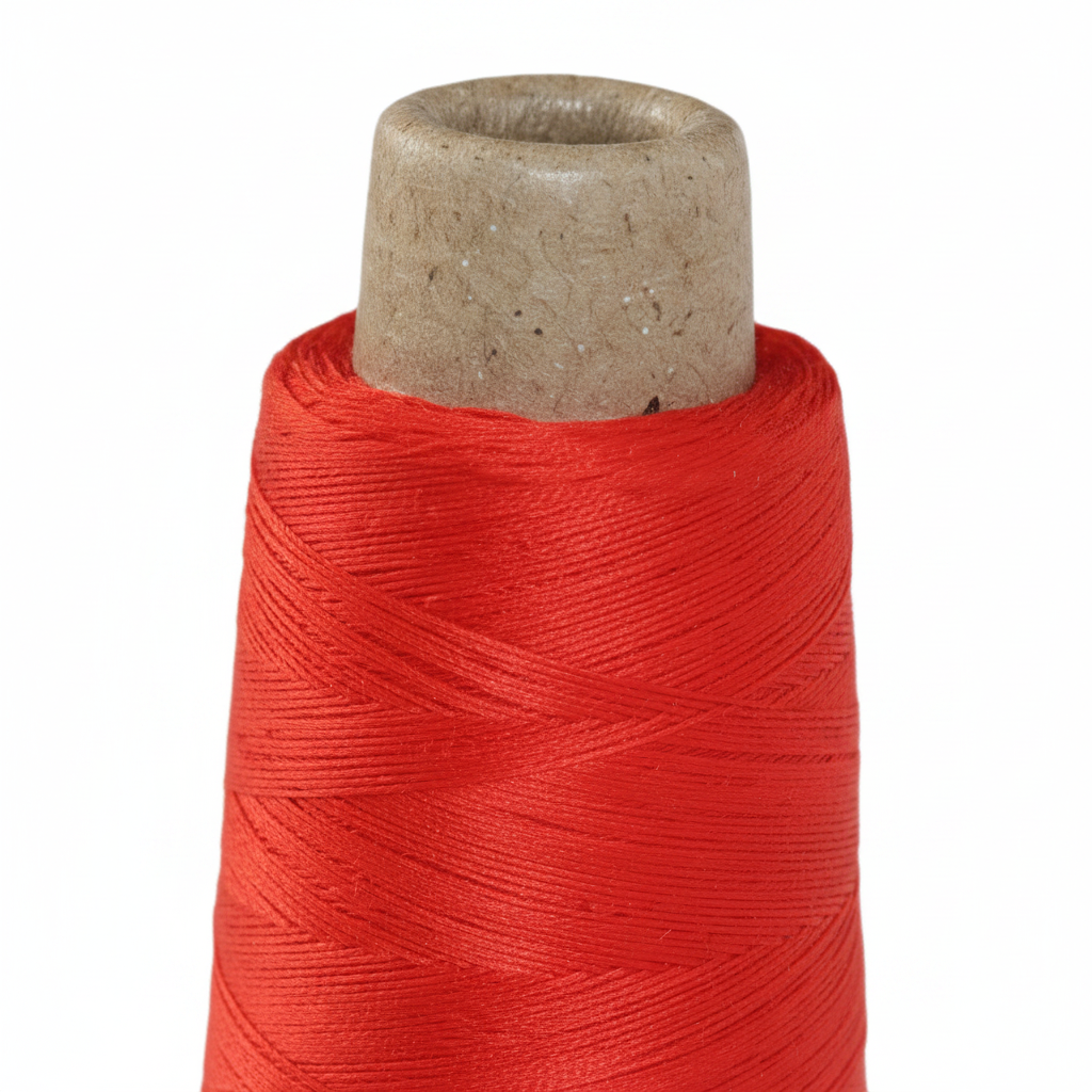 Closeup – Tomato Red Silk Thread Texture