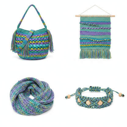 Collage – End Products Teal Blue Lavender
