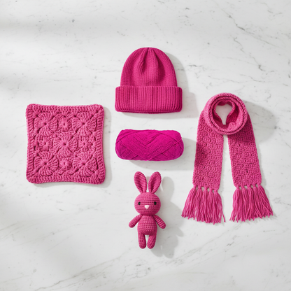 Collage – Knitsilk Acrowool Hot Pink