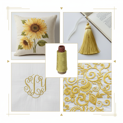 Collage – Lemon Yellow Silk Thread End Products