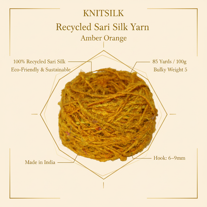 Infographic - Amber Orange Sari Silk Yarn