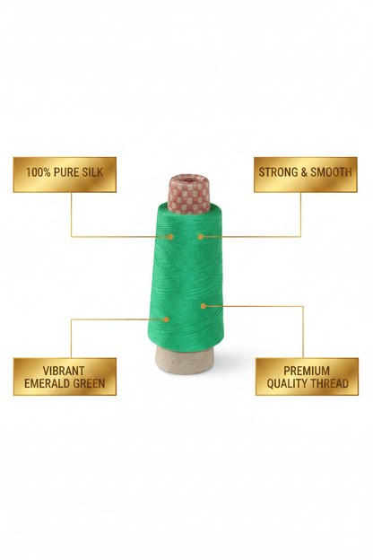 Infographic – Emerald Green Silk Thread Features