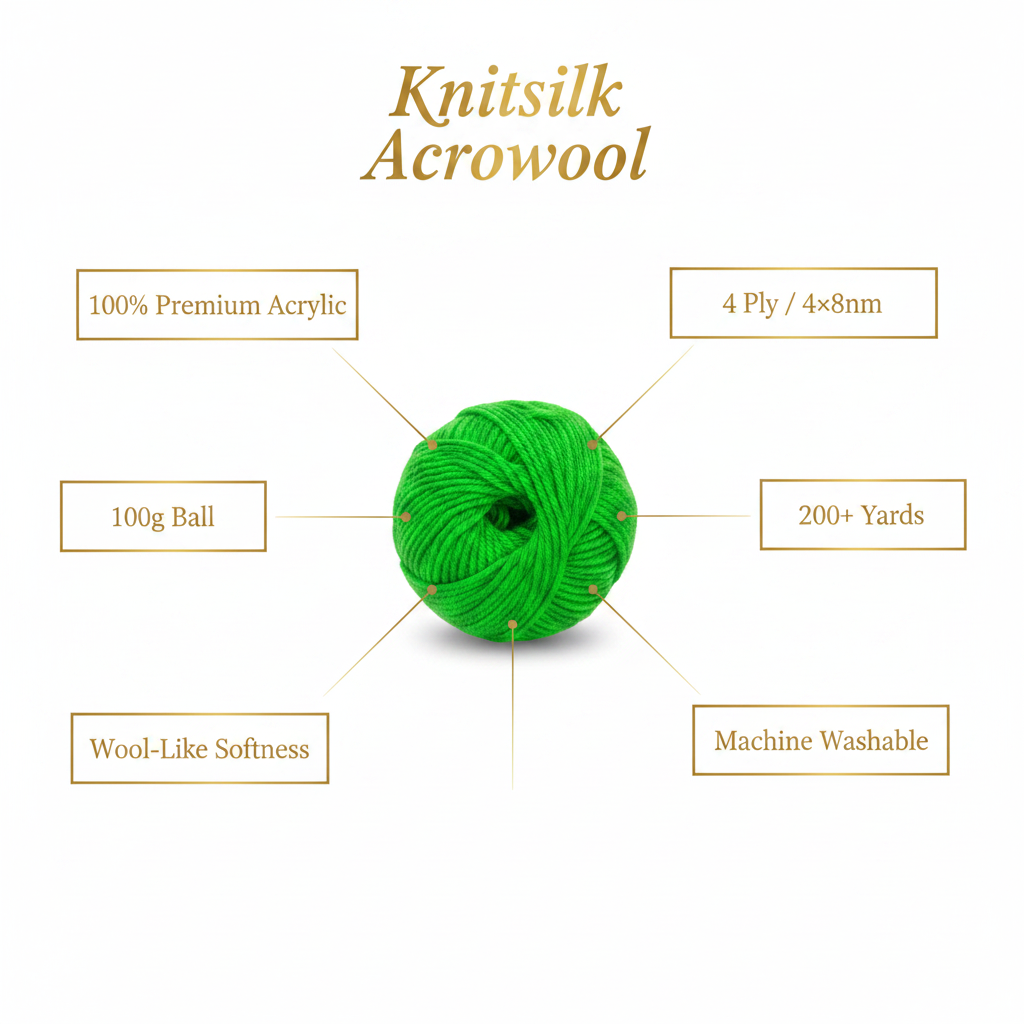 Infographic – Knitsilk Acrowool Bright Green