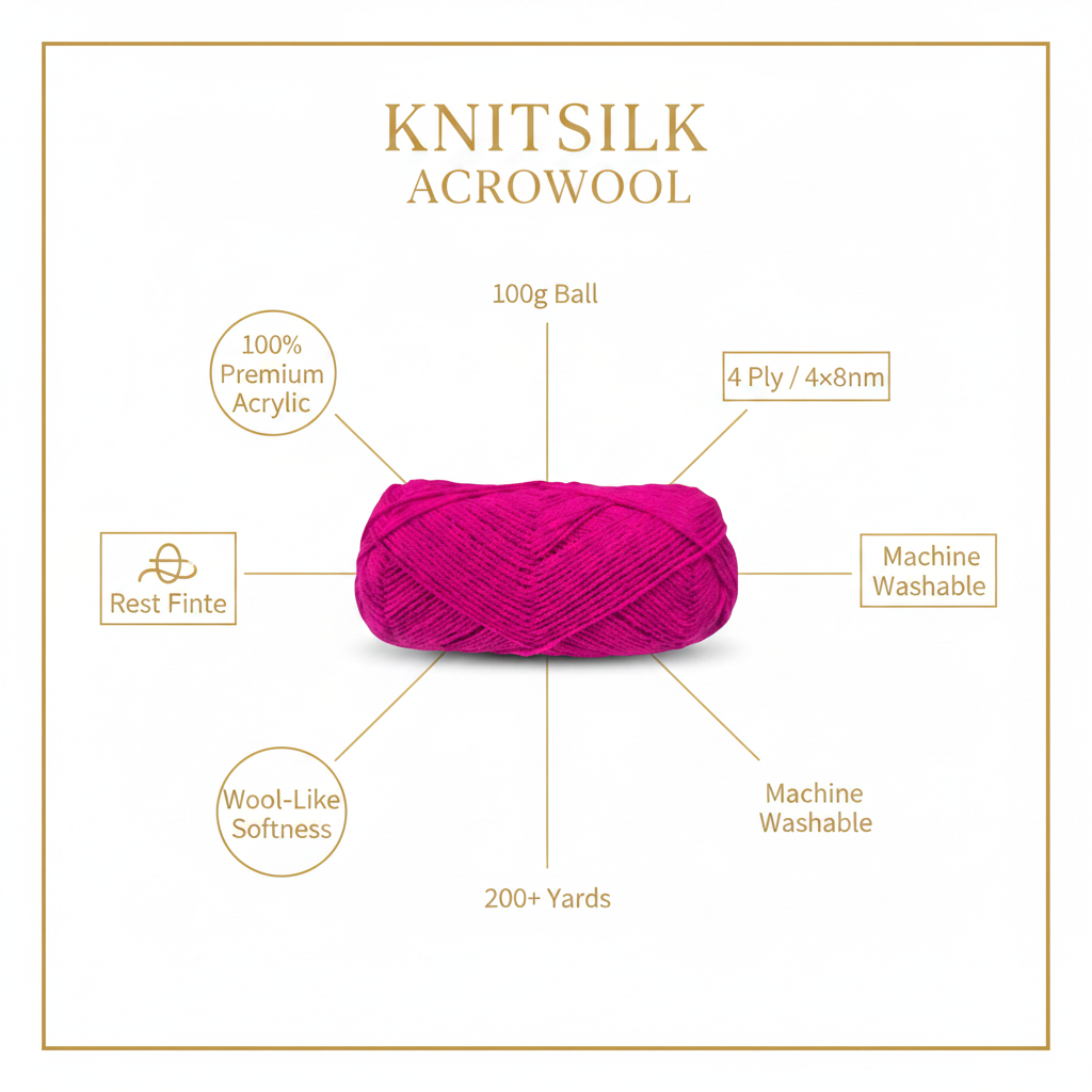 Infographic – Knitsilk Acrowool Hot Pink