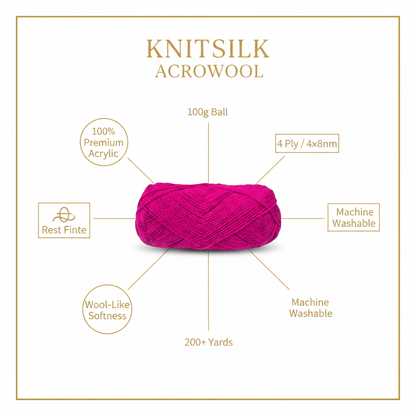 Infographic – Knitsilk Acrowool Hot Pink
