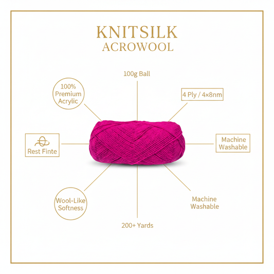 Infographic – Knitsilk Acrowool Hot Pink