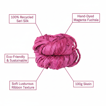 Infographic – Magenta Fuchsia Sari Silk Yarn