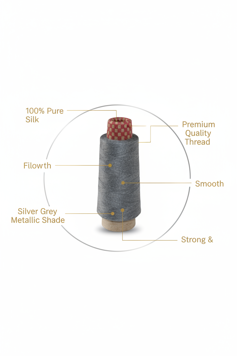 Infographic – Silver Grey Silk Thread Features