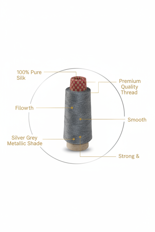 Infographic – Silver Grey Silk Thread Features