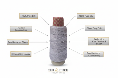 Infographic – Silver Grey Silk Yarn