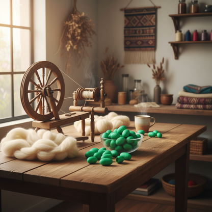 Lifestyle – kelly green silk cocoons in artisan studio