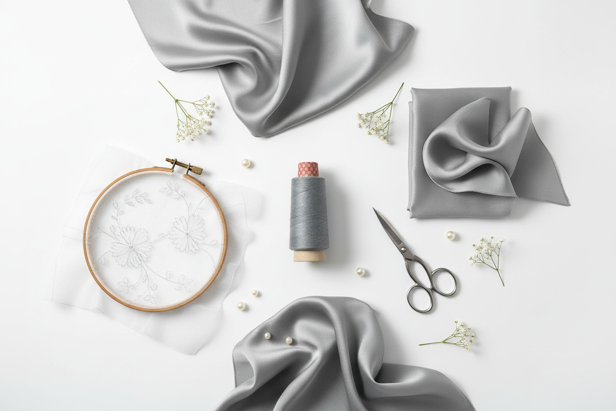 Lifestyle – Silver Grey Silk Thread Spool