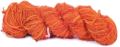 Knitsilk Recycled Sari Silk Worsted Yarn - Orange | 150+ Yards, 100gm