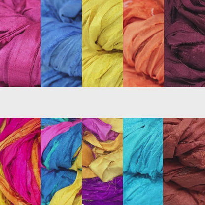 Knitsilk Super Bulky Hand-Dyed Chiffon Sari Silk Ribbon Yarn – Charcoal Grey(27 Yards / 100g)