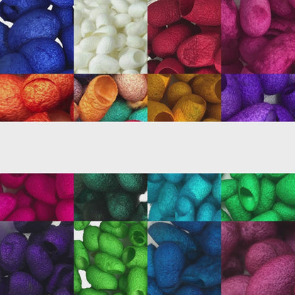 Knitsilk Hand Dyed Silk Cocoons | 30 Cut Mulberry Silk Fibers –  Multicolor | Pack 1
