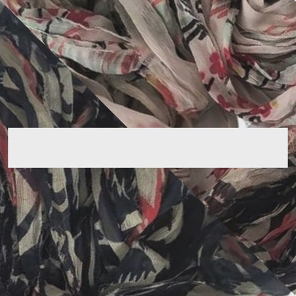 Knitsilk 100% Silk Chiffon Frayed Bulky Printed Ribbon – 25 Yards x 2 Count | Ultra-Soft, Handcrafted Luxury for Creative Projects | Limited Edition